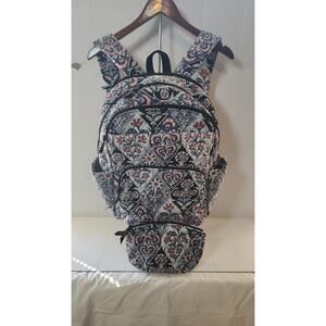 Vera Bradley Large Backpack With Zipper and Side Pockets with an Essentials Bag